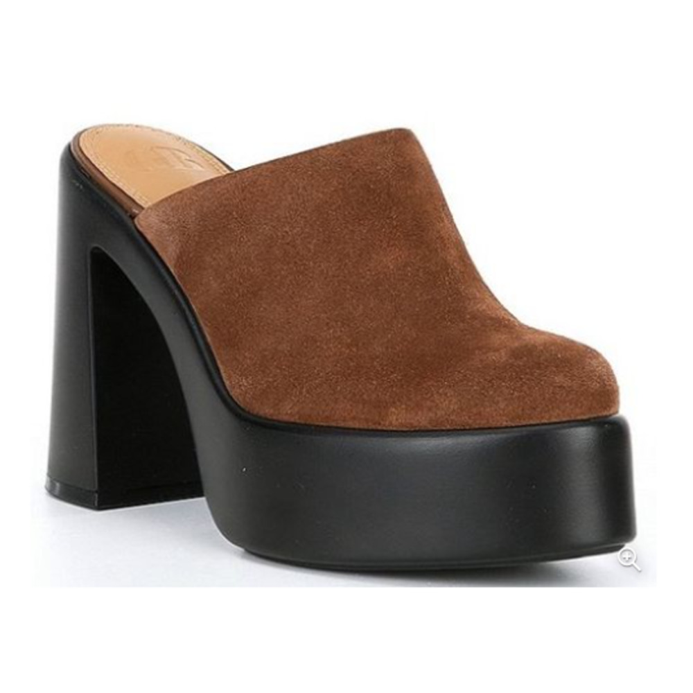 Gianni Bini Genuine Suede brown leather So Chic Platform Mules NWT 7.5